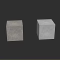 Gray Concrete Cylindrical Component in Space with Gray Walls and Floor 3d model