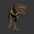 Detailed 3D Tyrannosaurus Rex Dinosaur Character With Open Mouth And Textured Skin