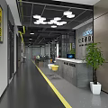 Modern Fitness Center Interior With Reception Area Green Plants And Training Equipment