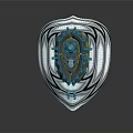 Intricate Silver Gold Ring With Ornate Metallic Patterns And Central Gemstone