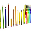 Vibrant Colored Wooden Pencils With Various Shades And Different Colors Arranged