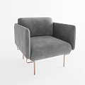 Modern Single Sofa Single Fabric Sofa 3d model