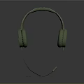 Green Over-ear Headphones With Cable Modern Design On Dark Background High Quality 3d model