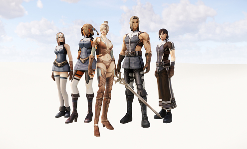 Modern Game Role Game Clan Characters 3d model