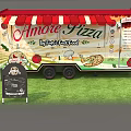 Amore Pizza Food Truck By Fast Fresh Food With Pizza Menu Chalkboard Sign On Grass