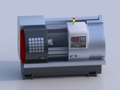 CNC Machine Tool With Precision Control Panel Digital Display And Indicator Lights For Industrial Manufacturing 3d model