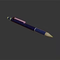 Sleek Blue Writing Pen With Metallic Accents And Smooth Grip Design