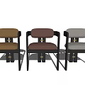 Modern Leisure Chair With Upholstered Seat Dark Wooden Frame And Multiple Colors