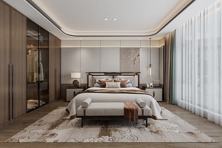 New Chinese bedroom 3d model