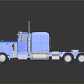 Blue Heavy Duty Semi Truck Cab With Shiny Exterior And Reflective Surface Design