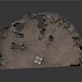 Architectural Model of Semicircular Red Brick Building with Red Brick Floor and Metal Structures