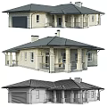 Traditional Single Family House With Gabled Roof Brick Exterior Attached Garage And Front Porch