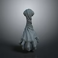 Unique Sculptural Gray Furniture Decorative Piece With Twisted Hand Design
