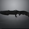 Tactical Survival Knife With Serrated Blade Black Handle And Textured Grip Design