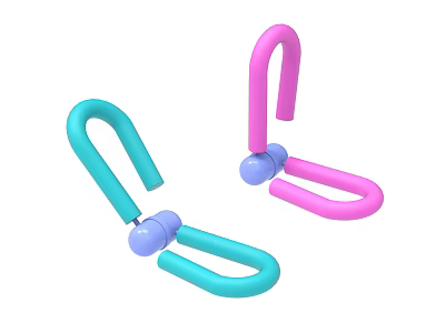 Blue And Pink U Shaped Fitness Equipment For Resistance Training Exercises 3d model