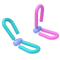 Blue And Pink U Shaped Fitness Equipment For Resistance Training Exercises