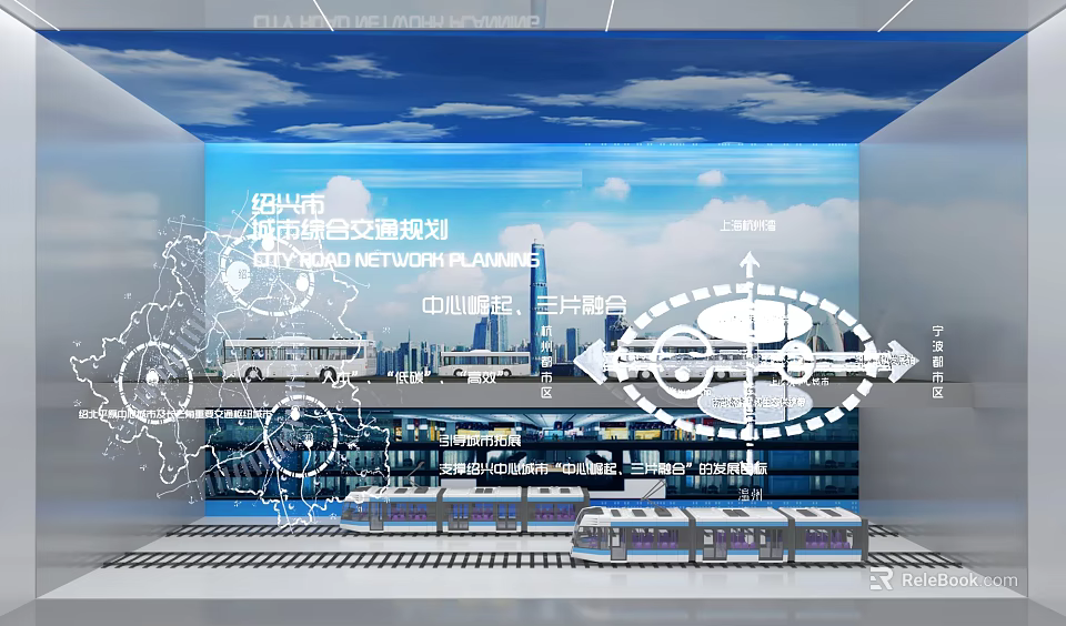 Shanghai Urban Comprehensive Transportation Planning With Metro Buses And Network 3d model 