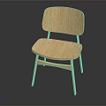 Simple Wooden Leisure Chair With Curved Seat And Straight Legs Design