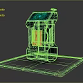 Green Electronic Appliance With Illuminated Panel Grille Design And Platform Base Structure