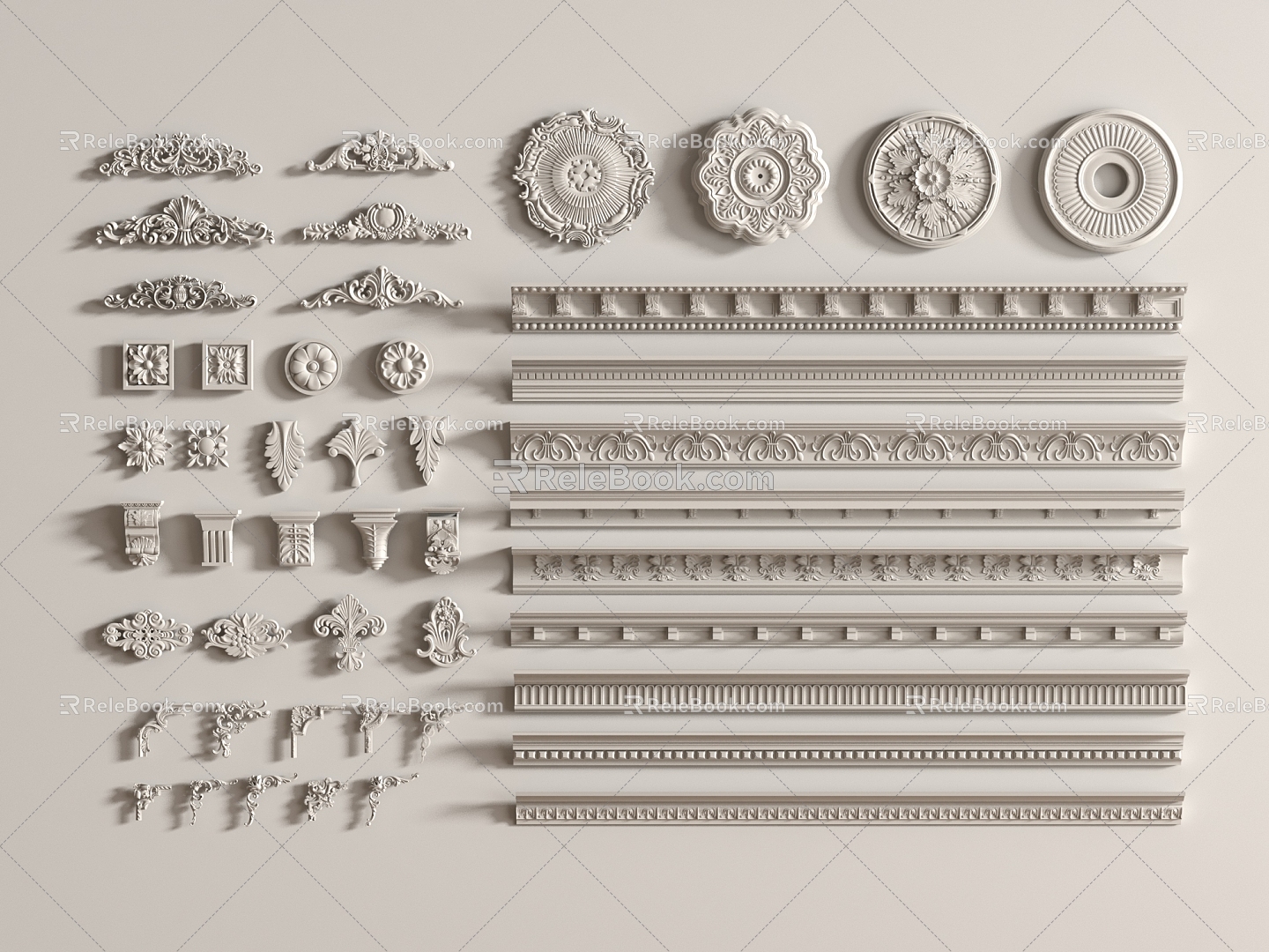 French plaster line 3d model