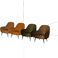 Multicolor Velvet Accent Chairs With Armrests And Metal Legs Modern Design