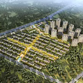 Aerial View Planning Residential Layout With High Rise Low Rise Buildings Greenery And Roads