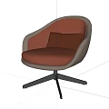 Stylish Modern Single Sofa with Light Orange Upholstery Gray Frame and Metal Base