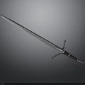 Decorative Medieval Weapon Sword With Long Metal Blade And Ornate Hilt Design