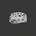 Exquisite Silver Ring Featuring Detailed Filigree Patterns Blue Gemstones And Beaded Edges