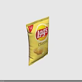 Lays Classic Potato Chips Snack With Yellow Packaging And Crispy Chips Design 3d model