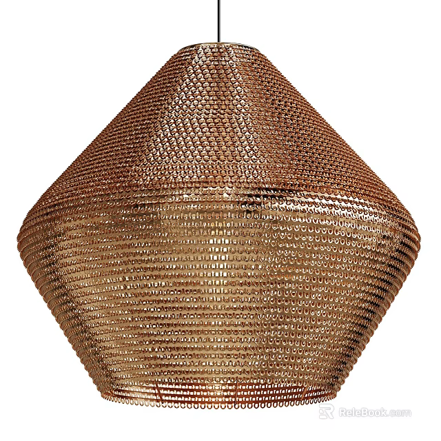 Elegant Brown Woven Diamond Shaped Chandelier With Modern Textured Design 3d model 
