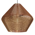 Elegant Brown Woven Diamond Shaped Chandelier With Modern Textured Design