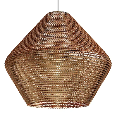 Elegant Brown Woven Diamond Shaped Chandelier With Modern Textured Design 3d model
