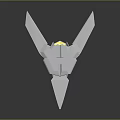 Futuristic Character's Silver Geometric Aircraft With Triangular Wings And Smooth Reflective Surface