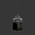 Vintage Warship with Multiple Chimneys Masts and Deck Structures as Classic Water Vessel 3d model