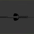 Modern Assault Rifle with High Capacity Magazine and Two Bullets in Studio Lighting