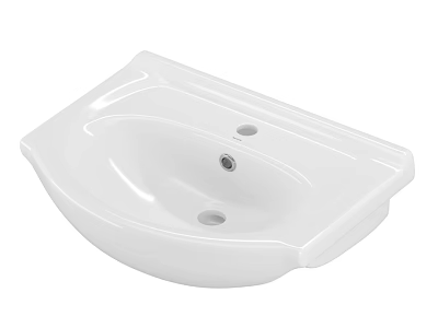 Modern White Ceramic Wash Basin With Sleek Design And Countertop Mount 3d model