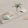 Beige And Light Green Pillows On Cozy Bench With Eucalyptus Vase Magazine And Slippers