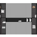 Modern bookcase 3d model