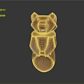 Wooden Bear Sculpture With Geometric Design And Smooth Polished Surface