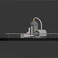 Industrial Machinery Setup on Circular Platform with Cylindrical Tank and Control Panel