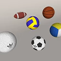 Various Types of Sports Equipment Including Football Volleyball Basketball Soccer and Rugby Balls