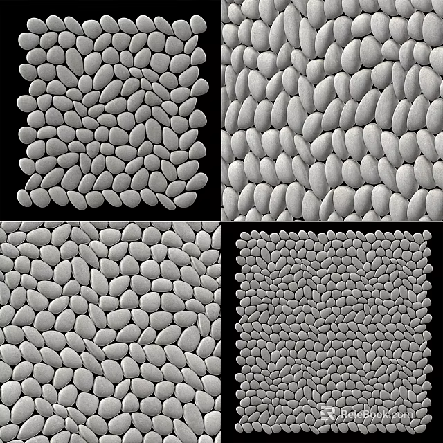 Natural Stone And Wood Texture Patterns With Various Arrangement Designs For Decor 3d model 