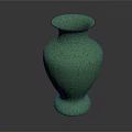 Turquoise Decorative Vase With Crackle Effect Red Rim And Glossy Base