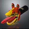 Creative Frog Shaped Toy With Orange Yellow Head Big Eyes And Extended Tongue