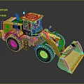 Yellow Heavy Duty Construction Utility Vehicle With Large Tires And Front Bucket