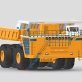 Large Yellow Mining Dump Truck With Multiple Wheels Cab And Railings 3d model