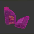 Household Liquid Bottles With Red Caps And Printed Labels For Daily Use