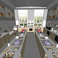 Modern School Cafeteria Interior With Bright Lighting Clean Countertops And Food Displays