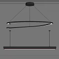 Modern Ring Design Chandelier LED Light Fixture For Interior Ceiling 3d model